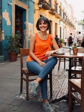 Orange Ruffle - Tank Top